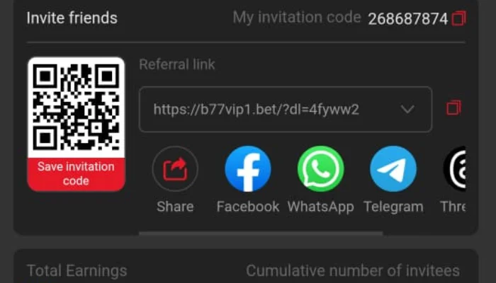 B77 Game Invite Friends Get Bonus Daily