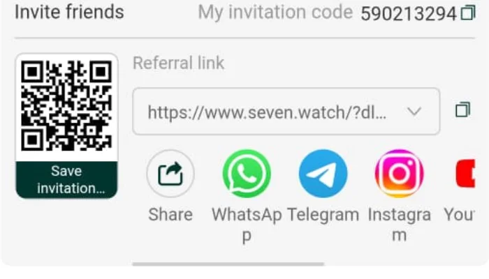 SEVEN Game Invite Your Friends Get Bonus